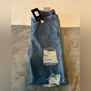 DENIM JOGGERS |MEDIUM BLUE WASH COLOR